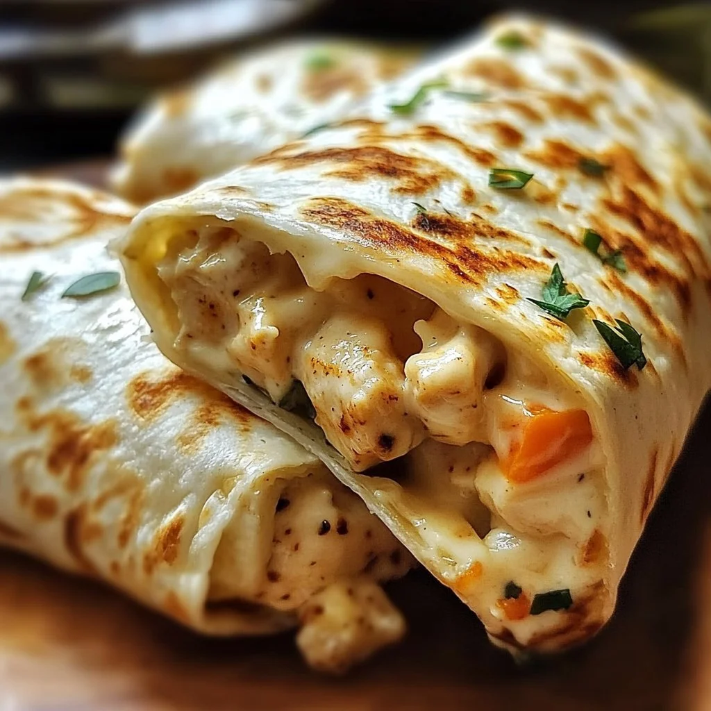 Cheesy Chicken Garlic Wraps