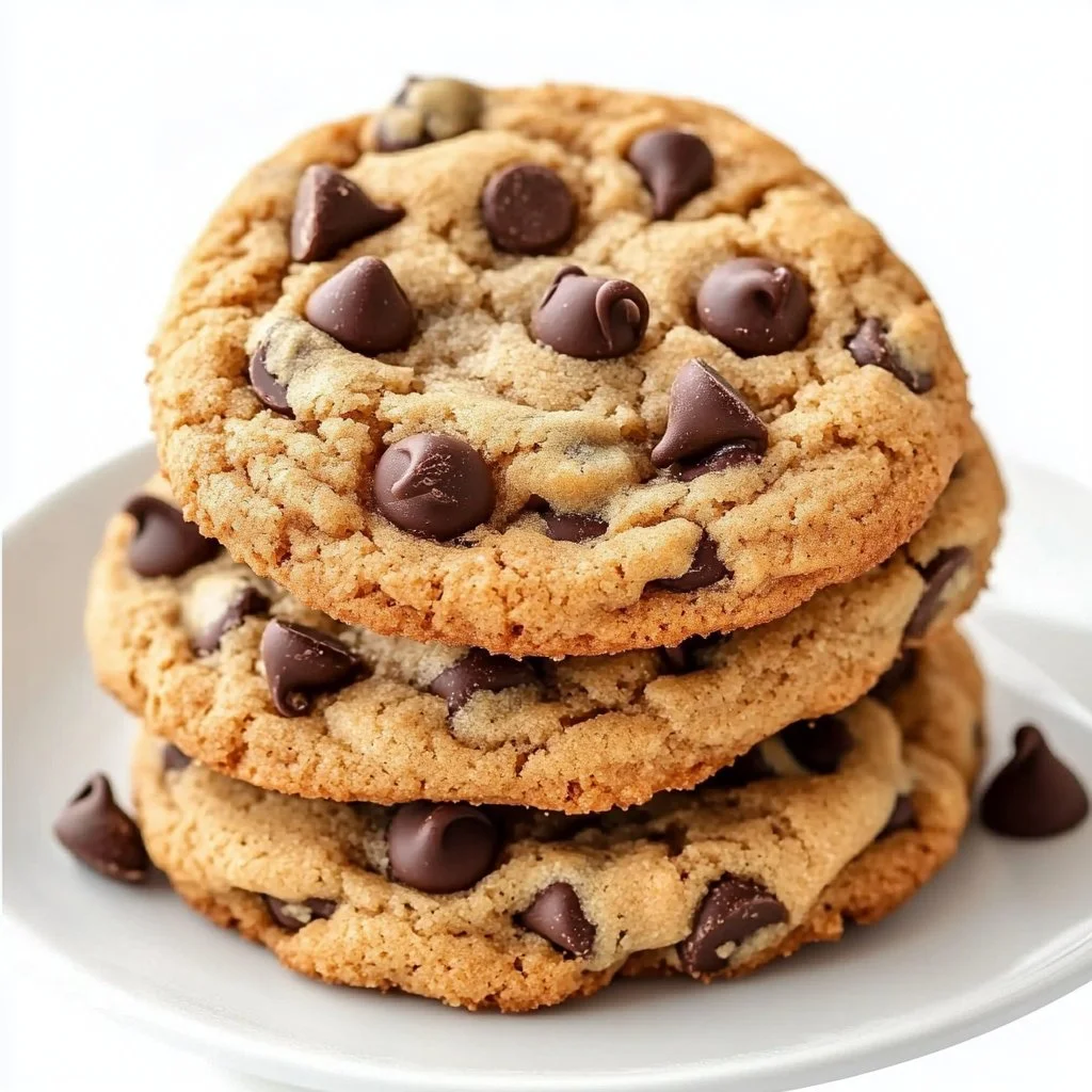 Freshly baked chocolate chip cookies on a cooling rack