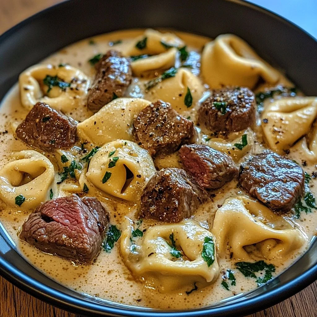 Cracked Garlic Steak Tortellini in Creamhouse Sauce Bliss