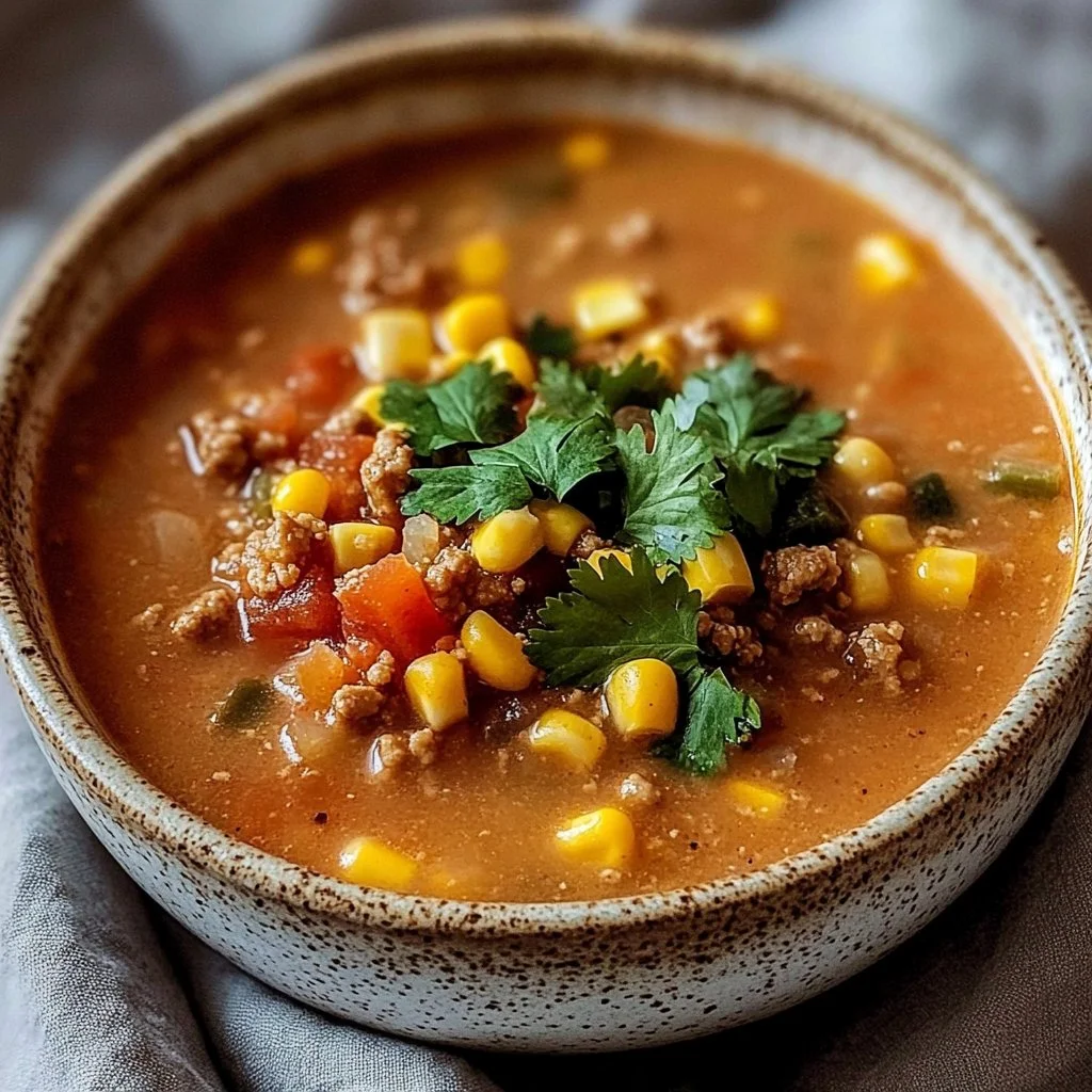 Creamy Cowboy Soup 2 Bowl of creamy cowboy soup garnished with herbs and spices