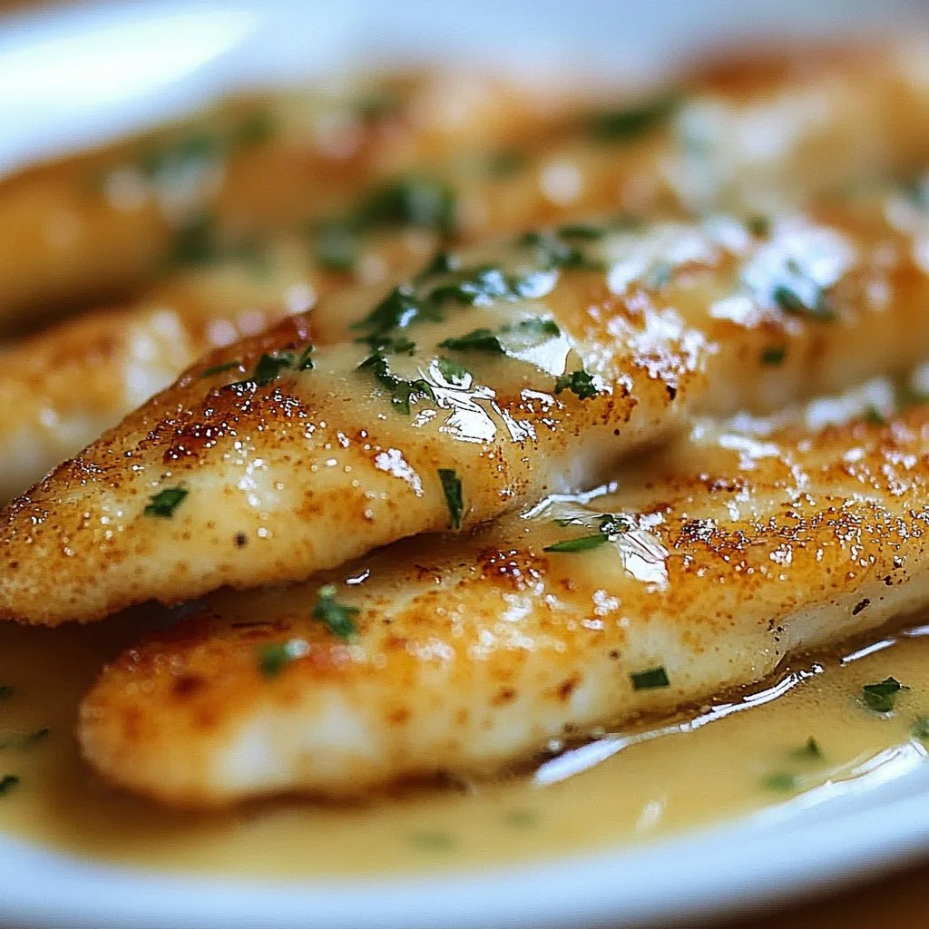 Creamy Parmesan Chicken served with herbs and a side of vegetables