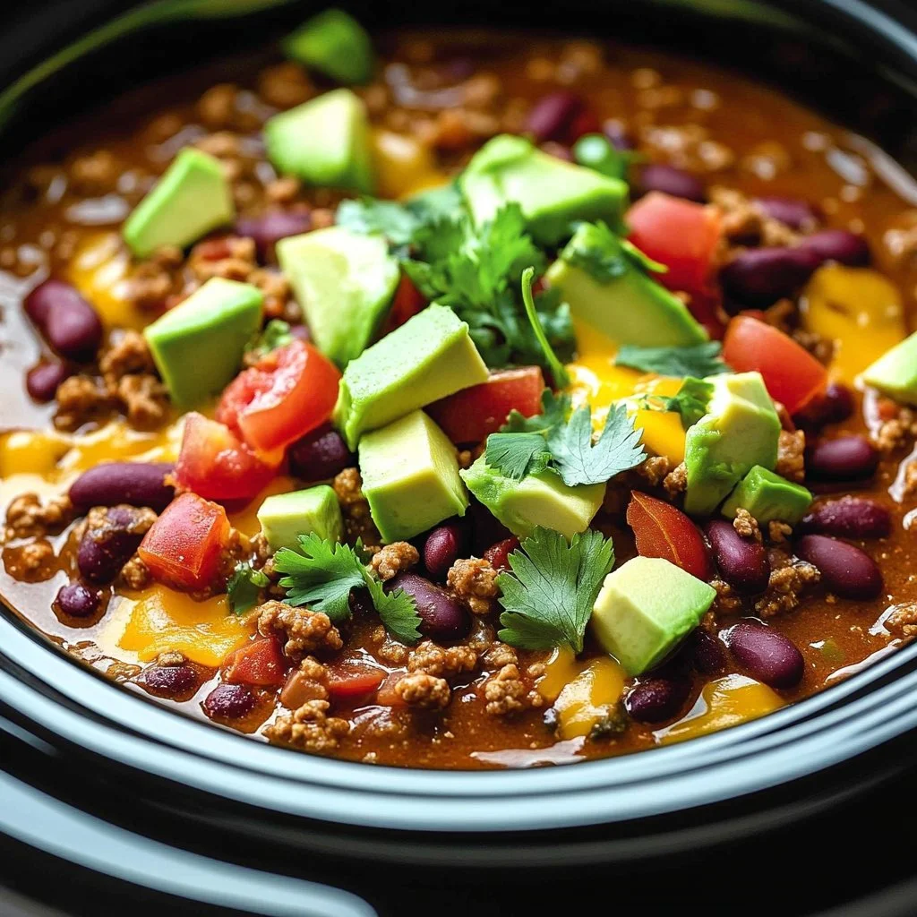 Crockpot breakfast tacos served on a plate with fresh toppings