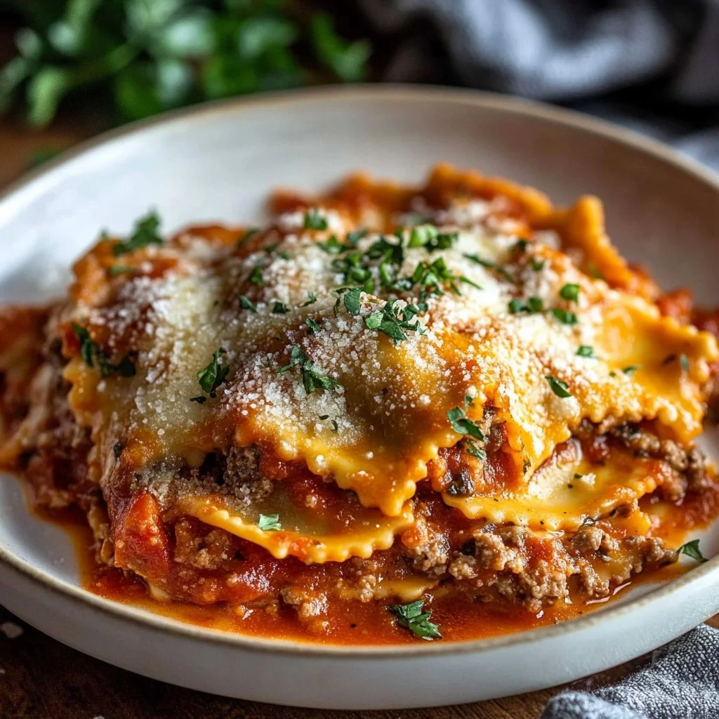 Crockpot Ravioli Lasagna
