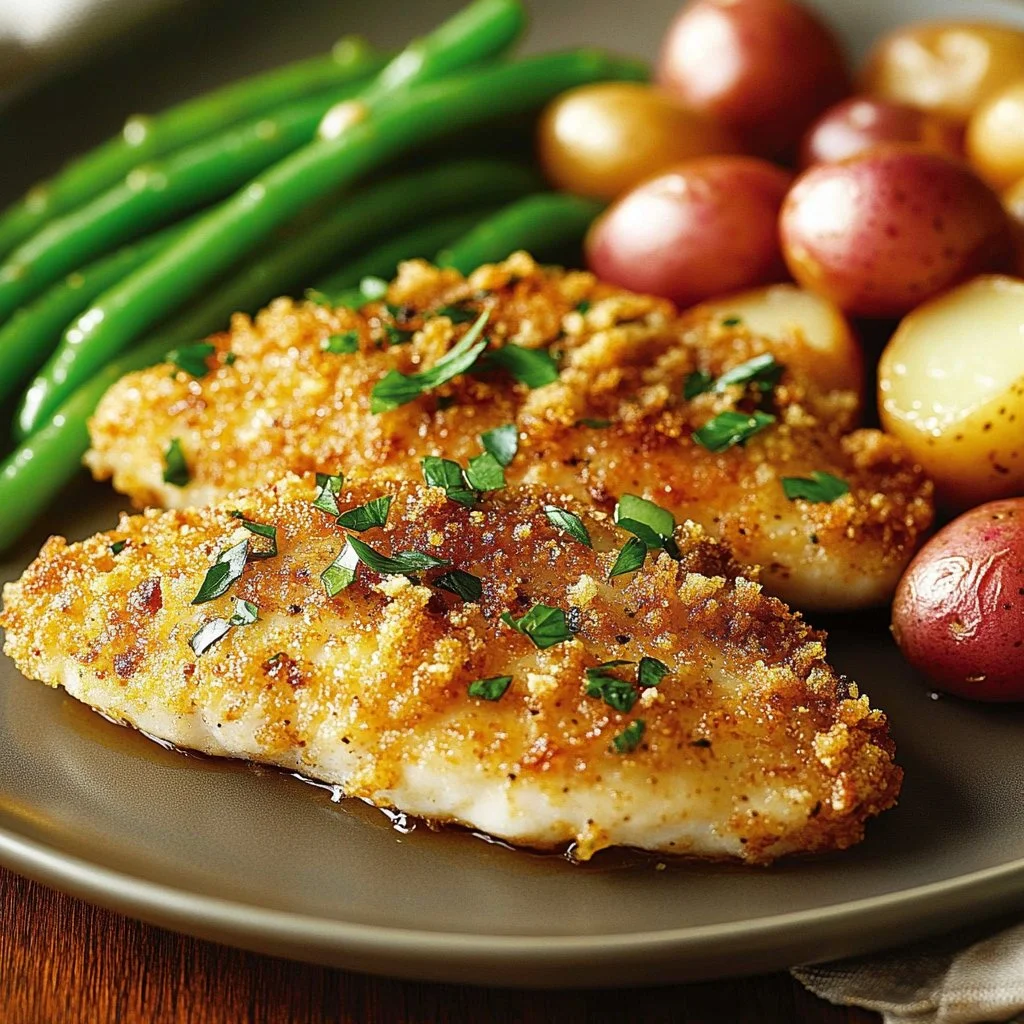 Delicious Crusted Chicken Sheet Pan ready to serve with crispy texture