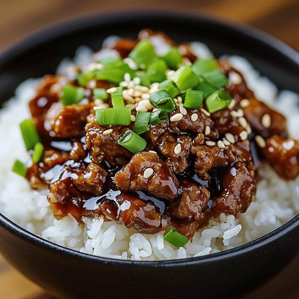 A bowl of Korean-style ground turkey with vegetables and rice