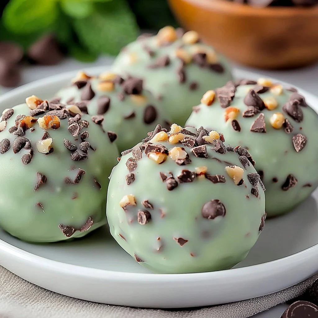 Mint Chocolate Chip Protein Balls for a healthy, tasty snack