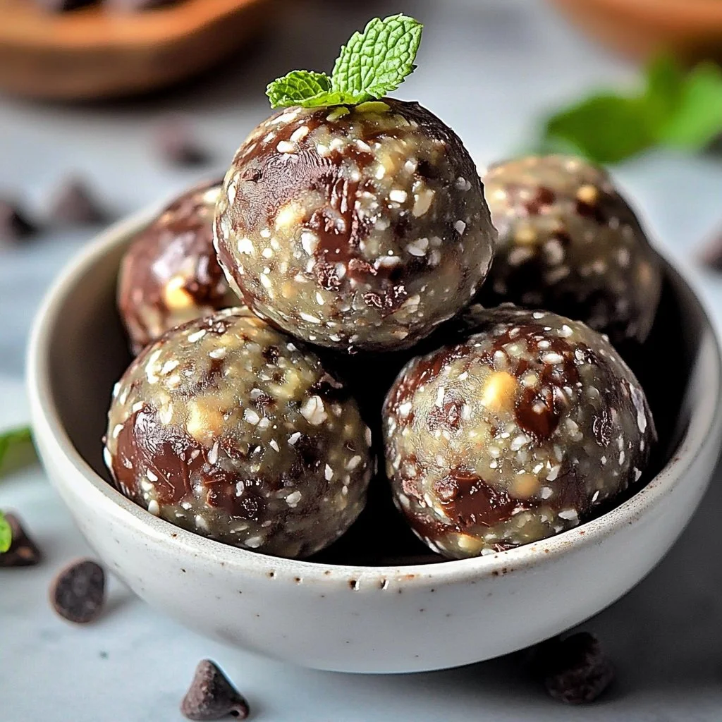Mint Chocolate Chip Protein Balls