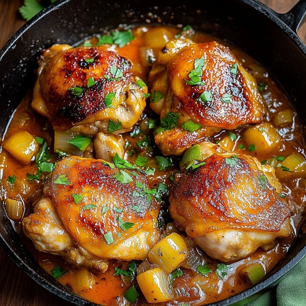Skillet Bang Bang Chicken Thighs