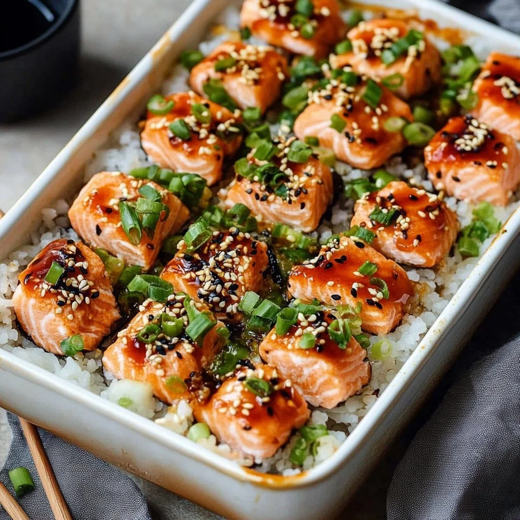 Spicy Salmon Sushi Bake