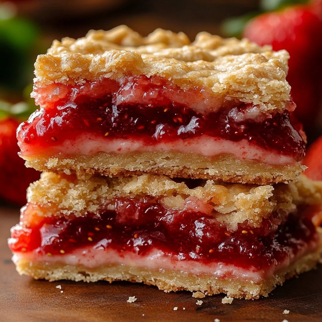 Delicious strawberry shortcake bars topped with fresh strawberries