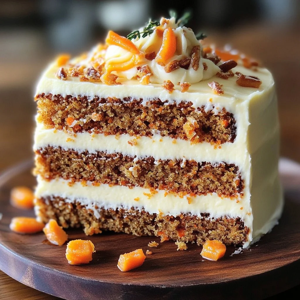 Delicious browned butter carrot cake topped with cream cheese frosting