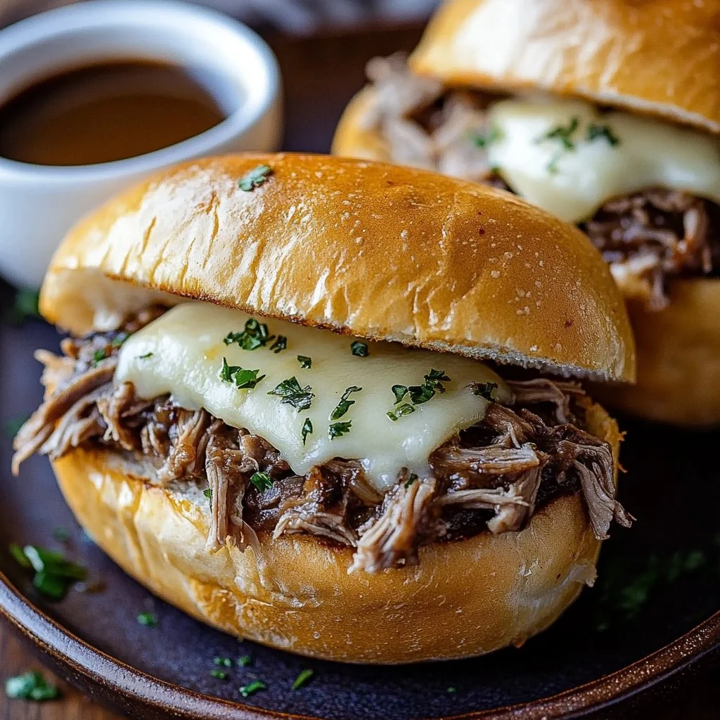 Crockpot French Dip Sandwiches