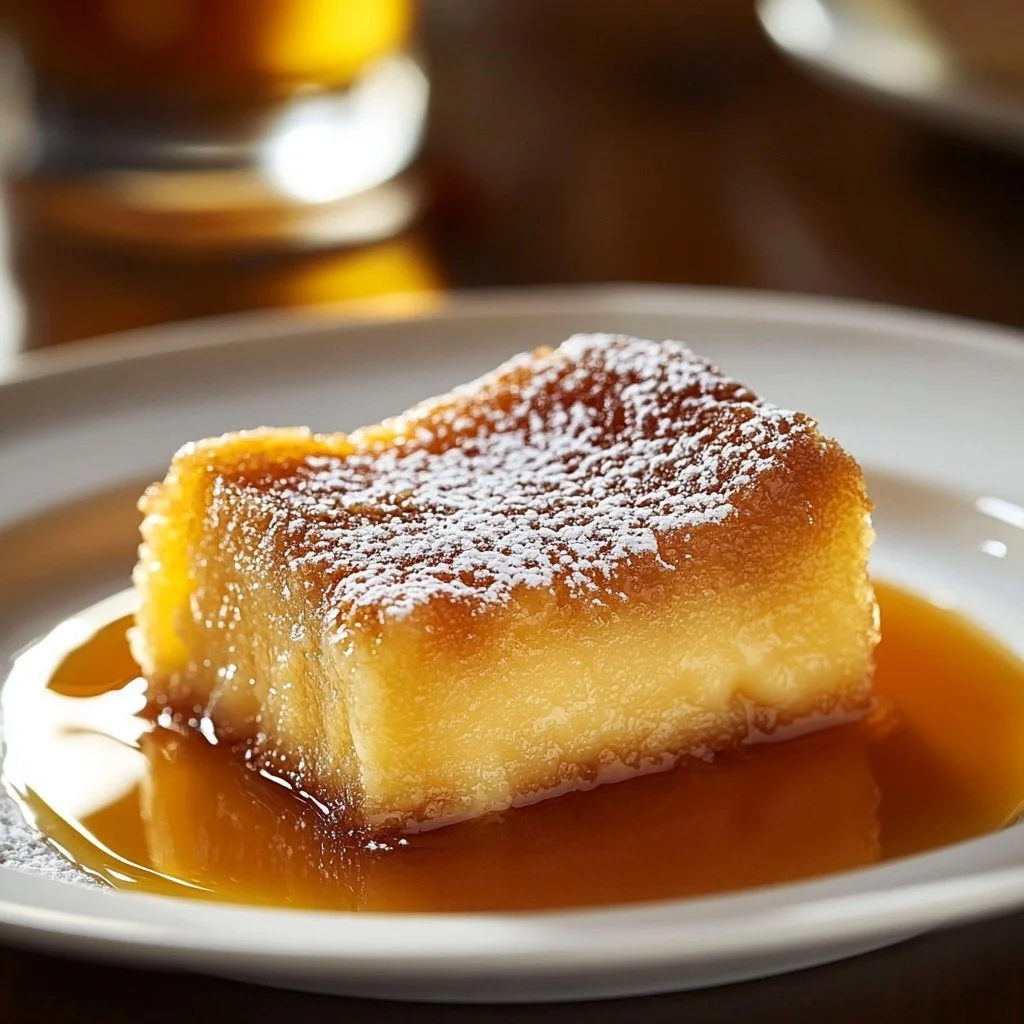 Delicious French Toast Casserole served with syrup and fruit