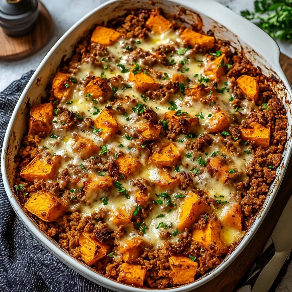 Ground Turkey Sweet Potato Bake