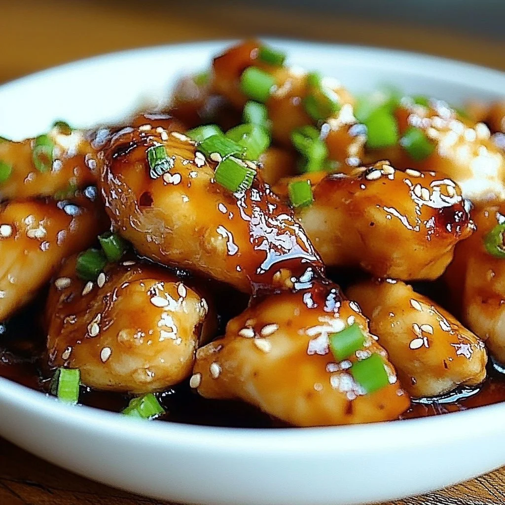Honey Garlic Chicken served with vegetables on a plate
