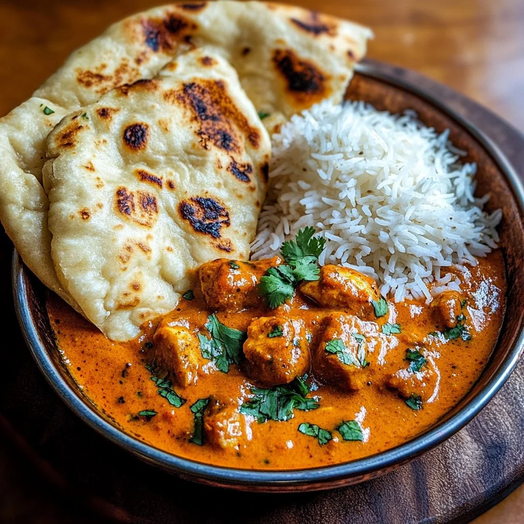 Delicious quick weeknight butter chicken served with rice