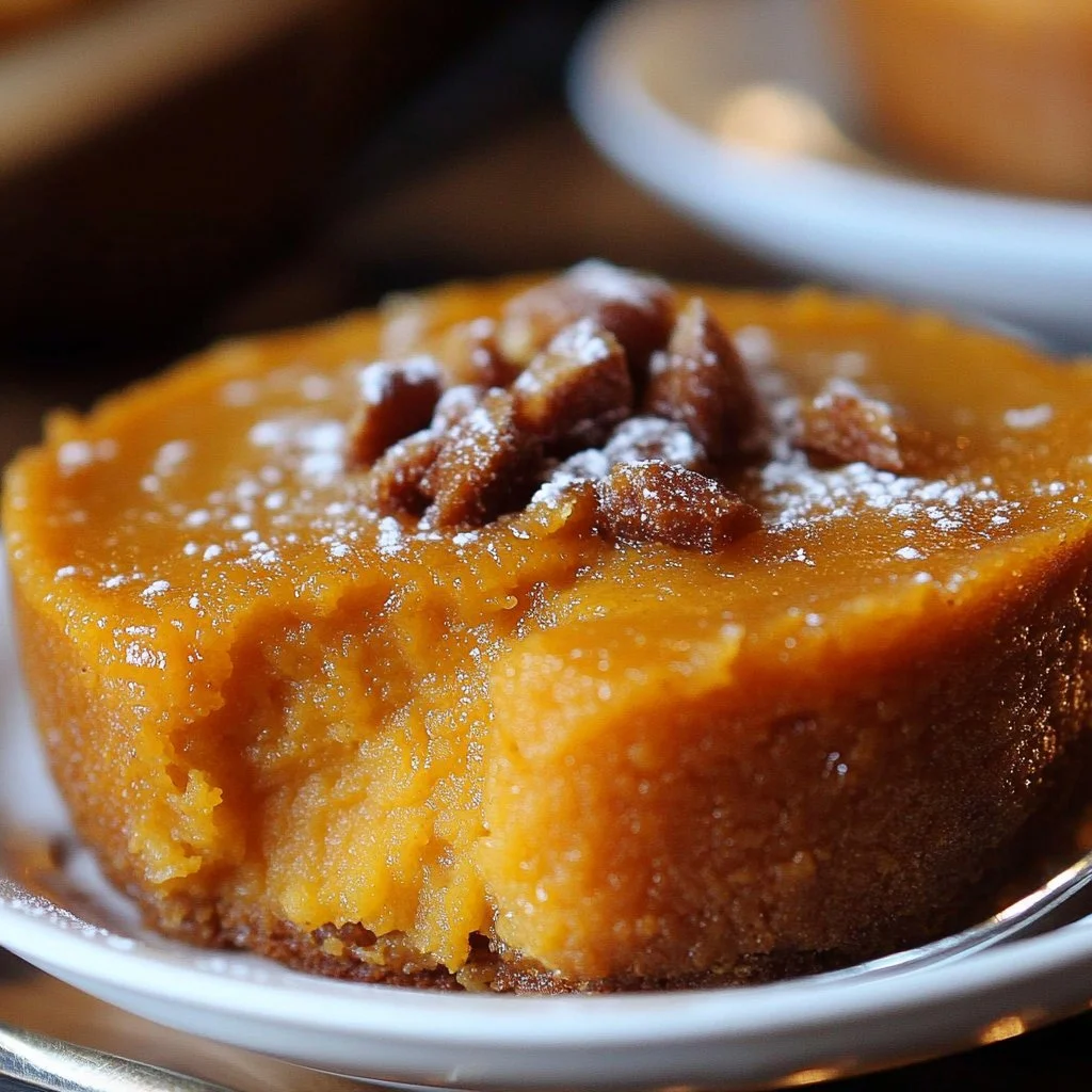 Bowl of Southern sweet potato pudding topped with whipped cream