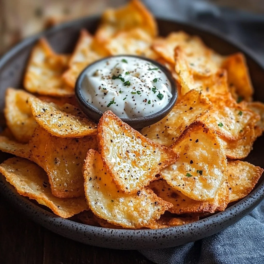 Baked cottage cheese chips served in a bowl, crispy and healthy snack option.