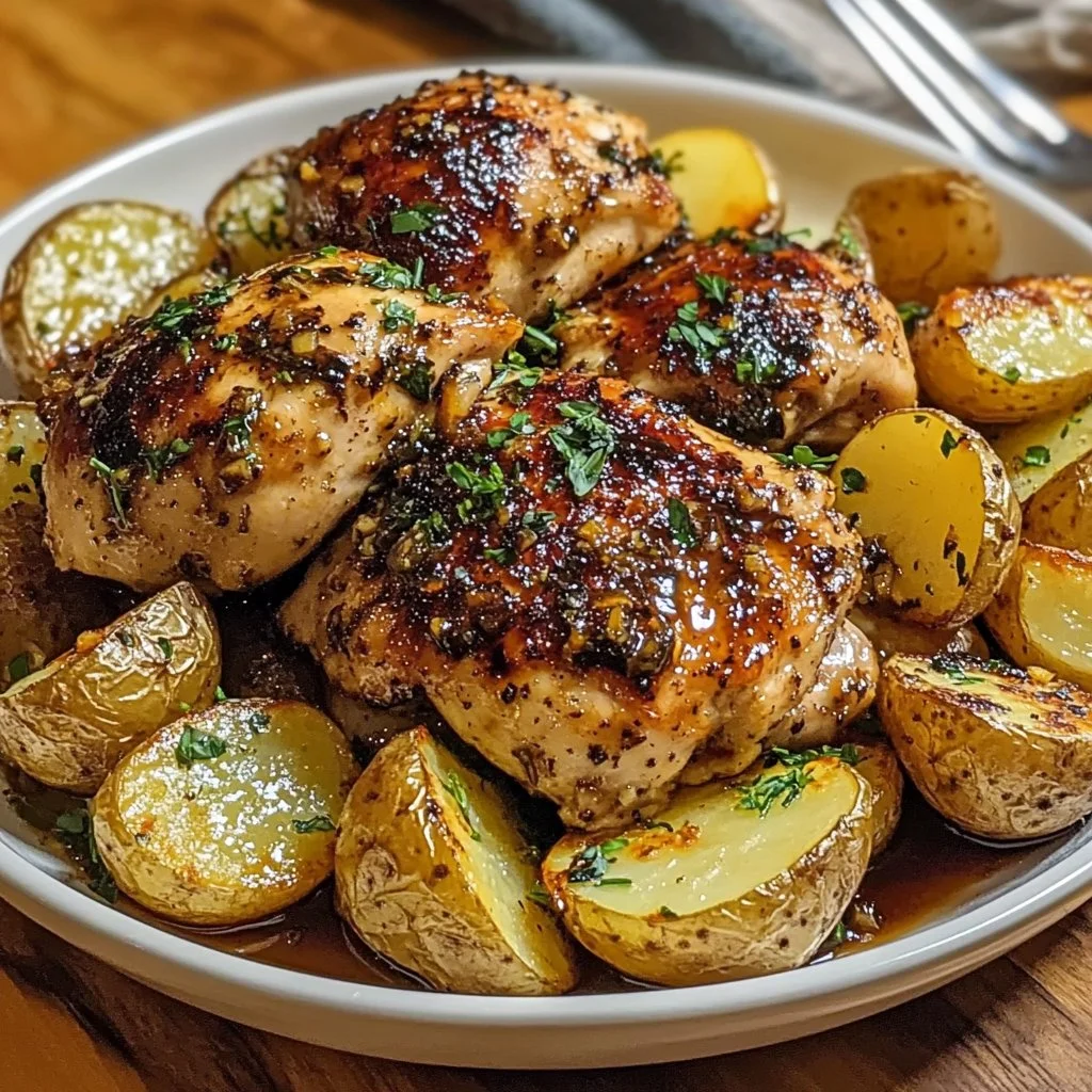 Lemon Balsamic Chicken with Roasted Potatoes