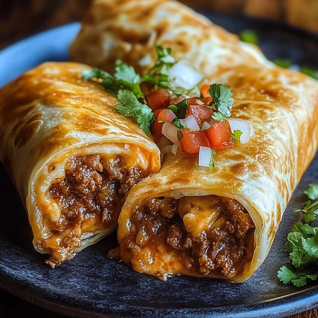 Beef and Cheese Chimichangas