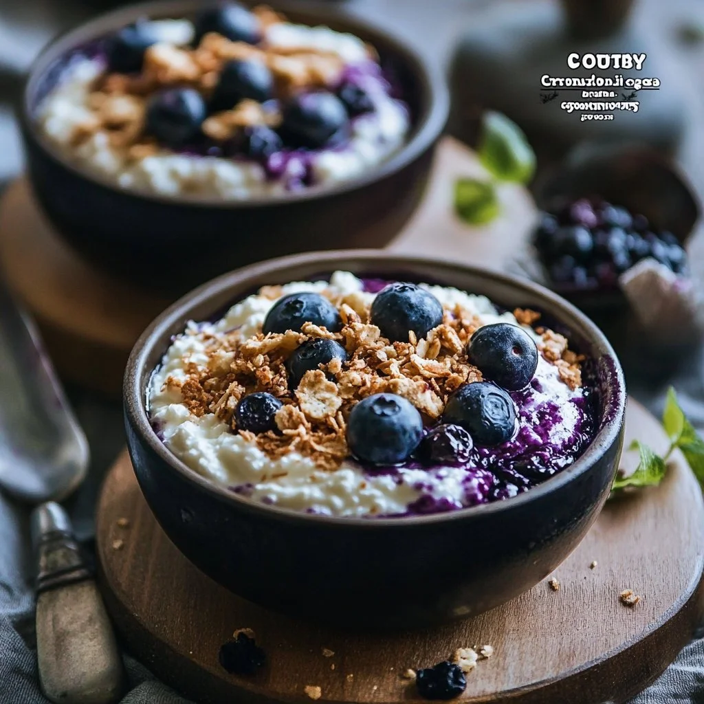 Baked Blueberry Cottage Cheese Breakfast Bowls