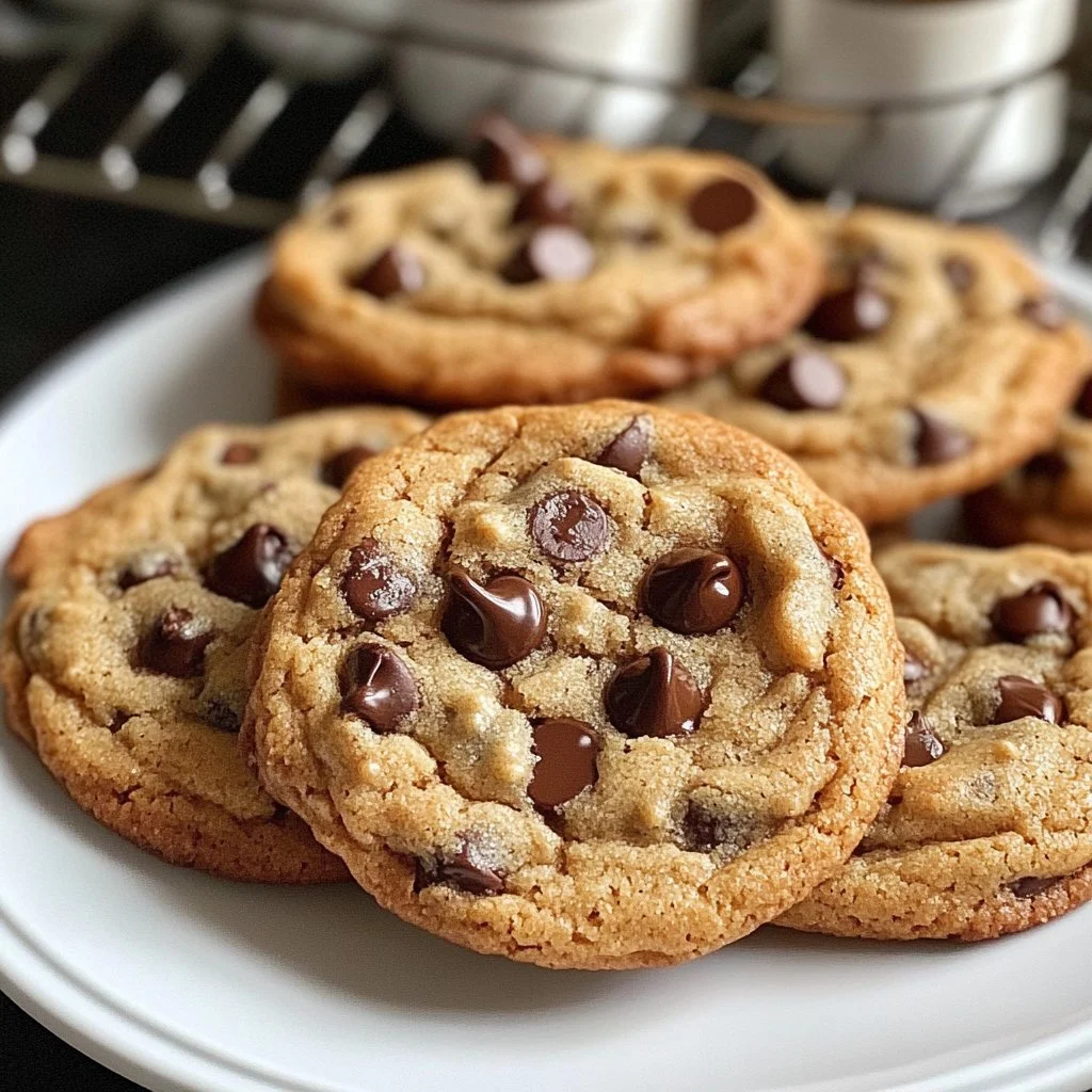 Delicious brown butter chocolate chip cookies on a baking tray