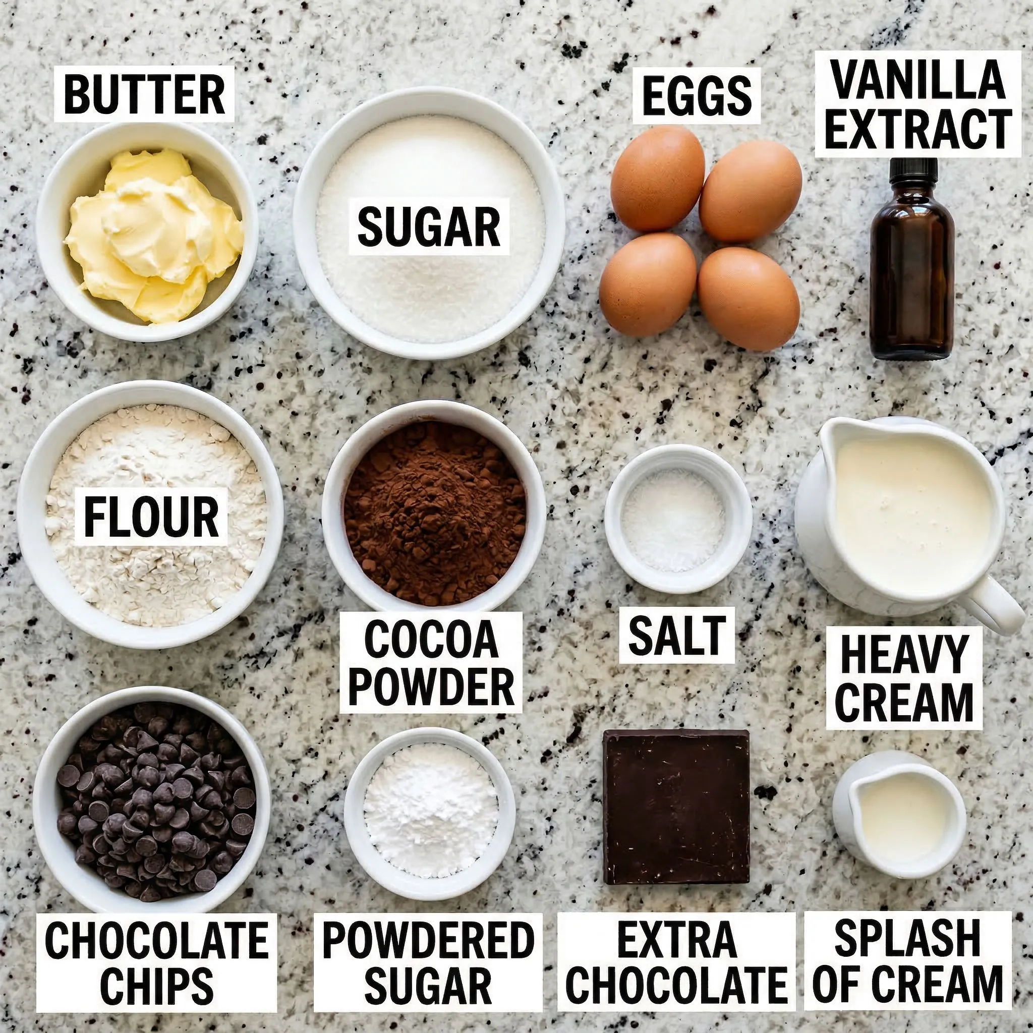 chocolate-mousse-brownies ingredients