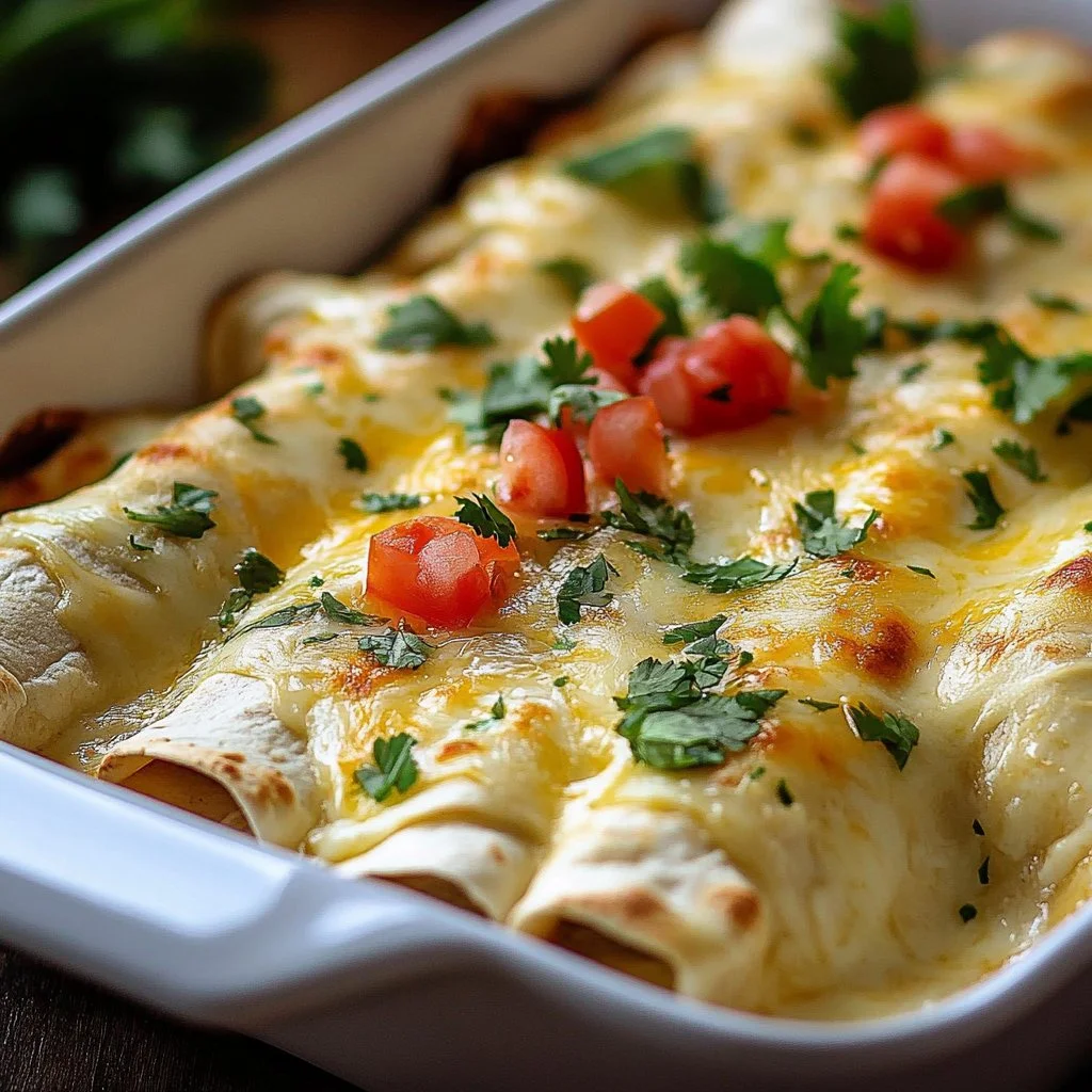 Creamy White Chicken Enchiladas