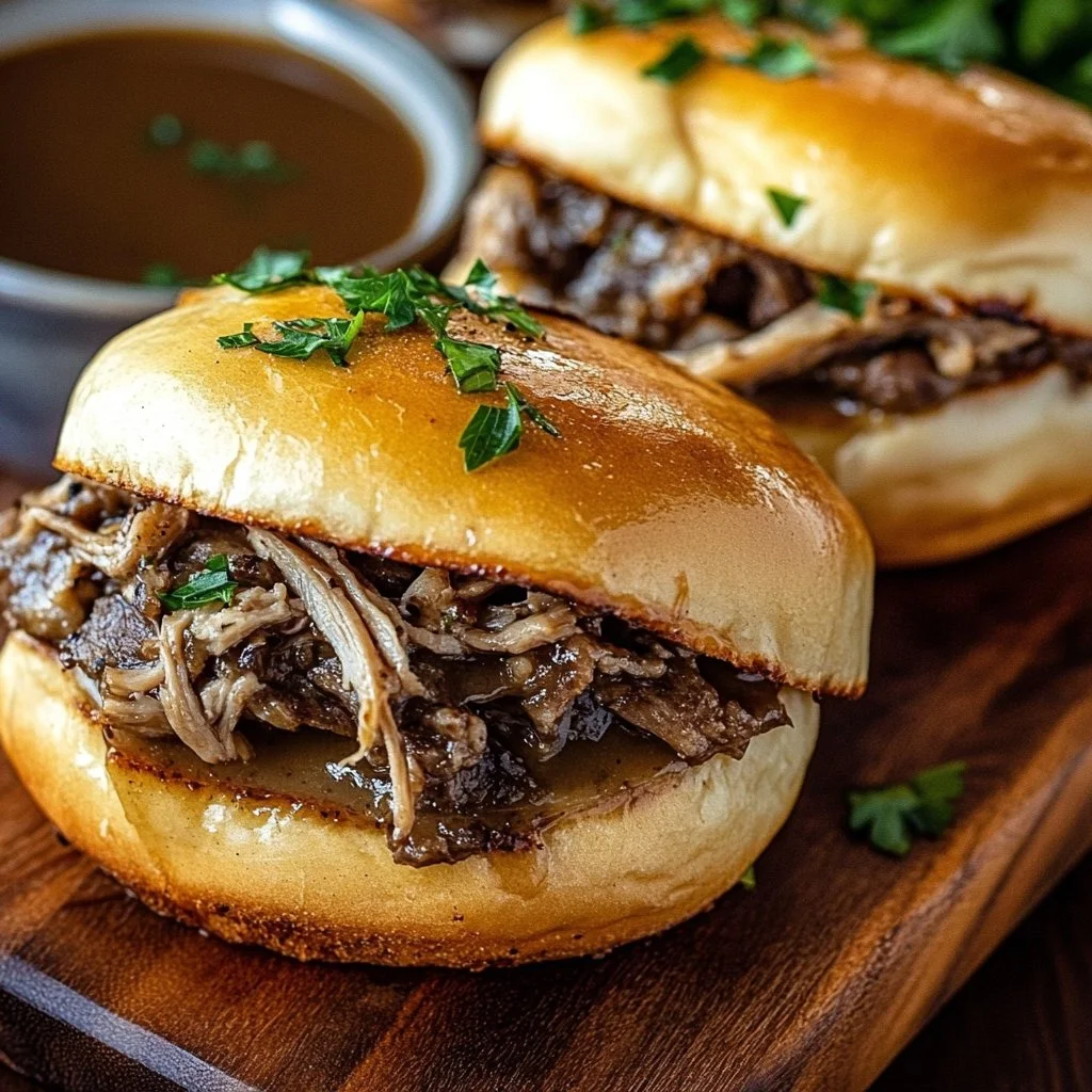 Crockpot French Dip Sandwiches