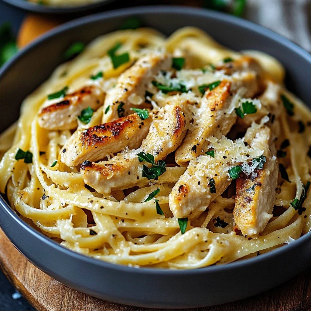 Healthy Garlic Parmesan Chicken Pasta