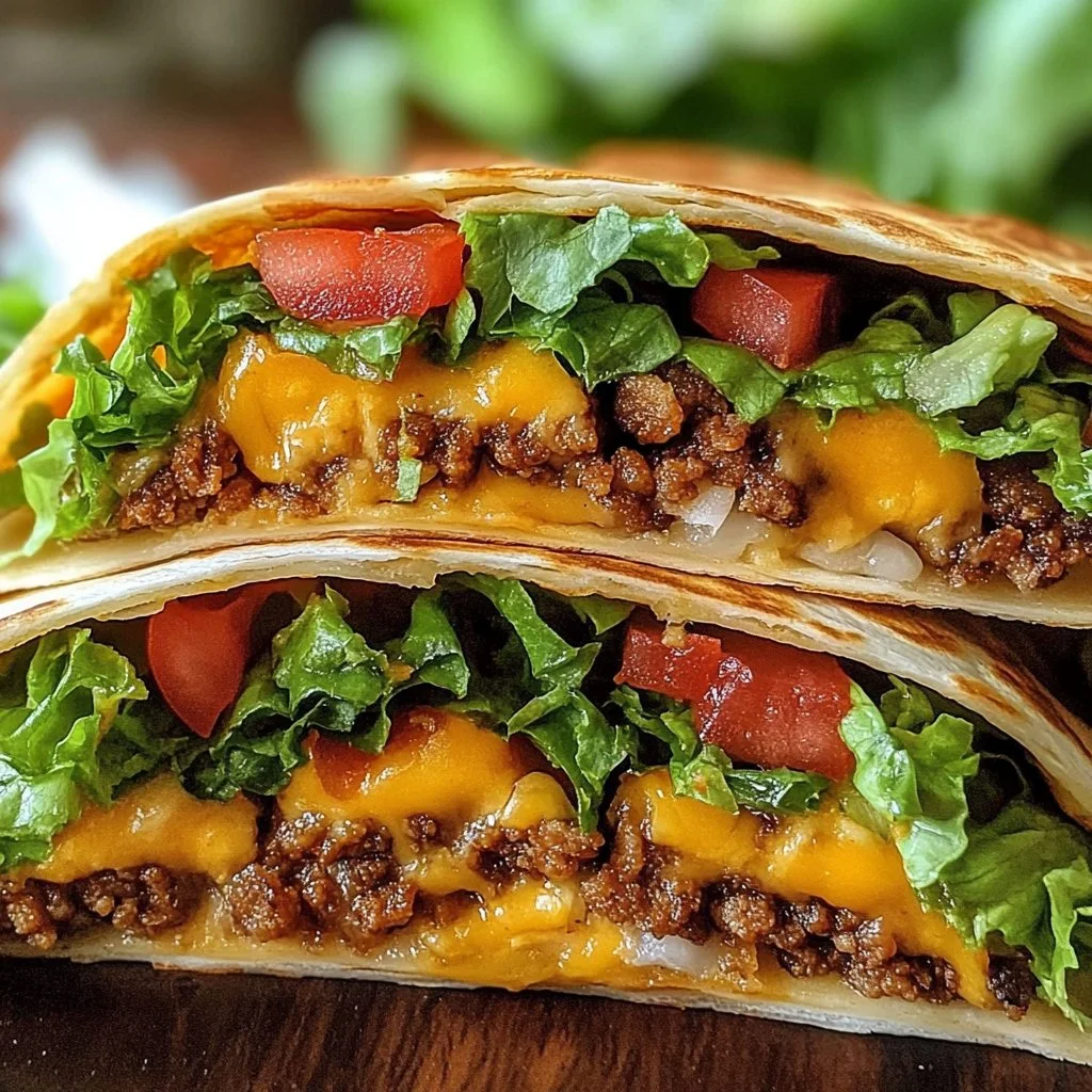 Keto Crunchwrap filled with fresh ingredients and wrapped in a low-carb tortilla