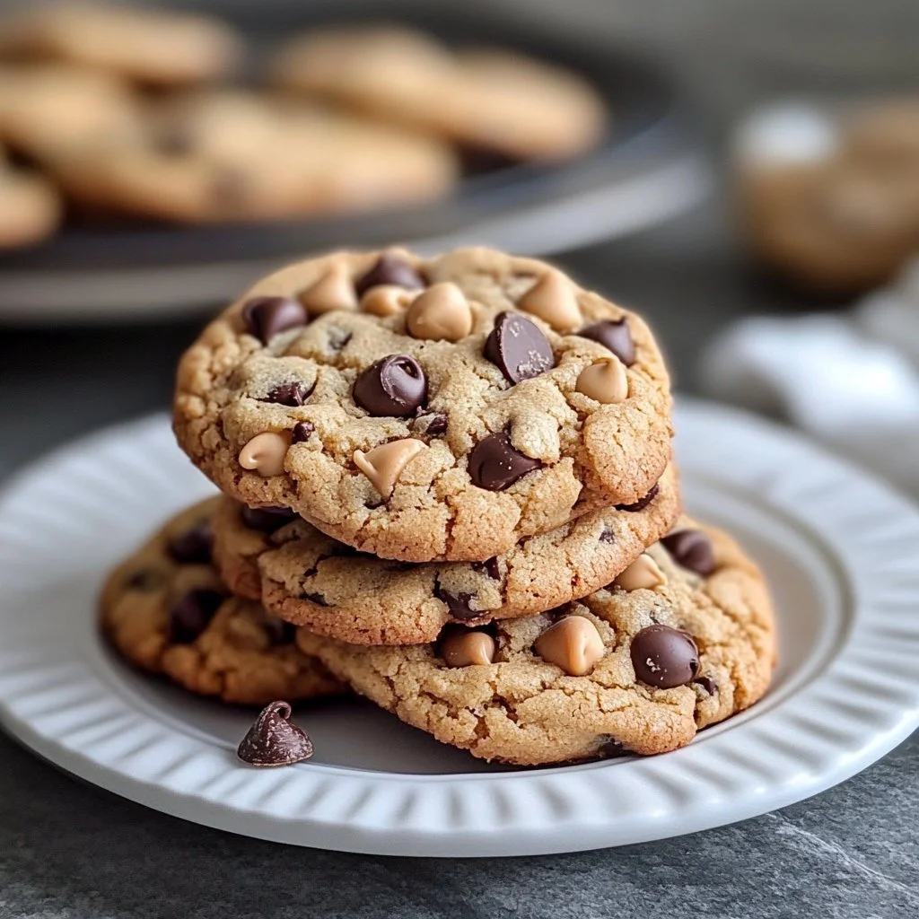 Peanut Butter Stuffed Chocolate Chip Cookies