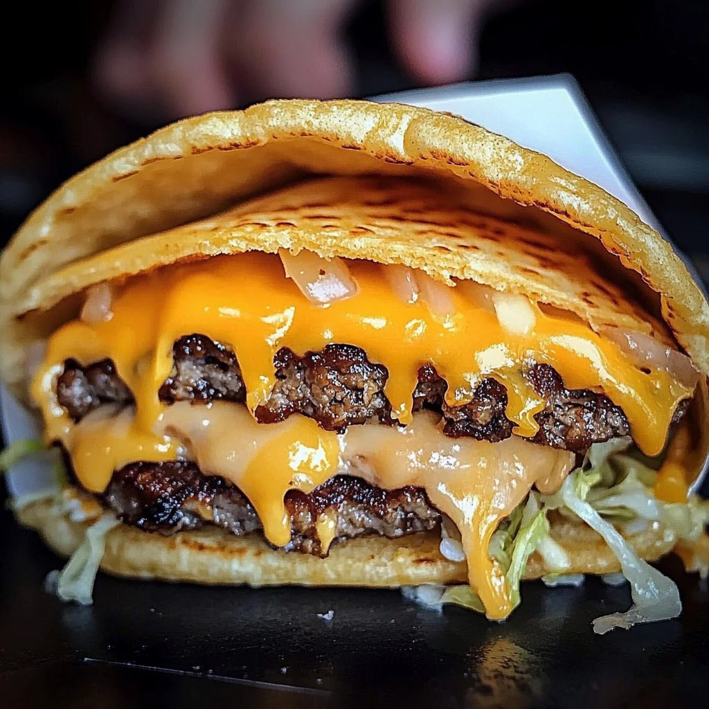 Savory Smash Burger Tacos with fresh ingredients and toppings