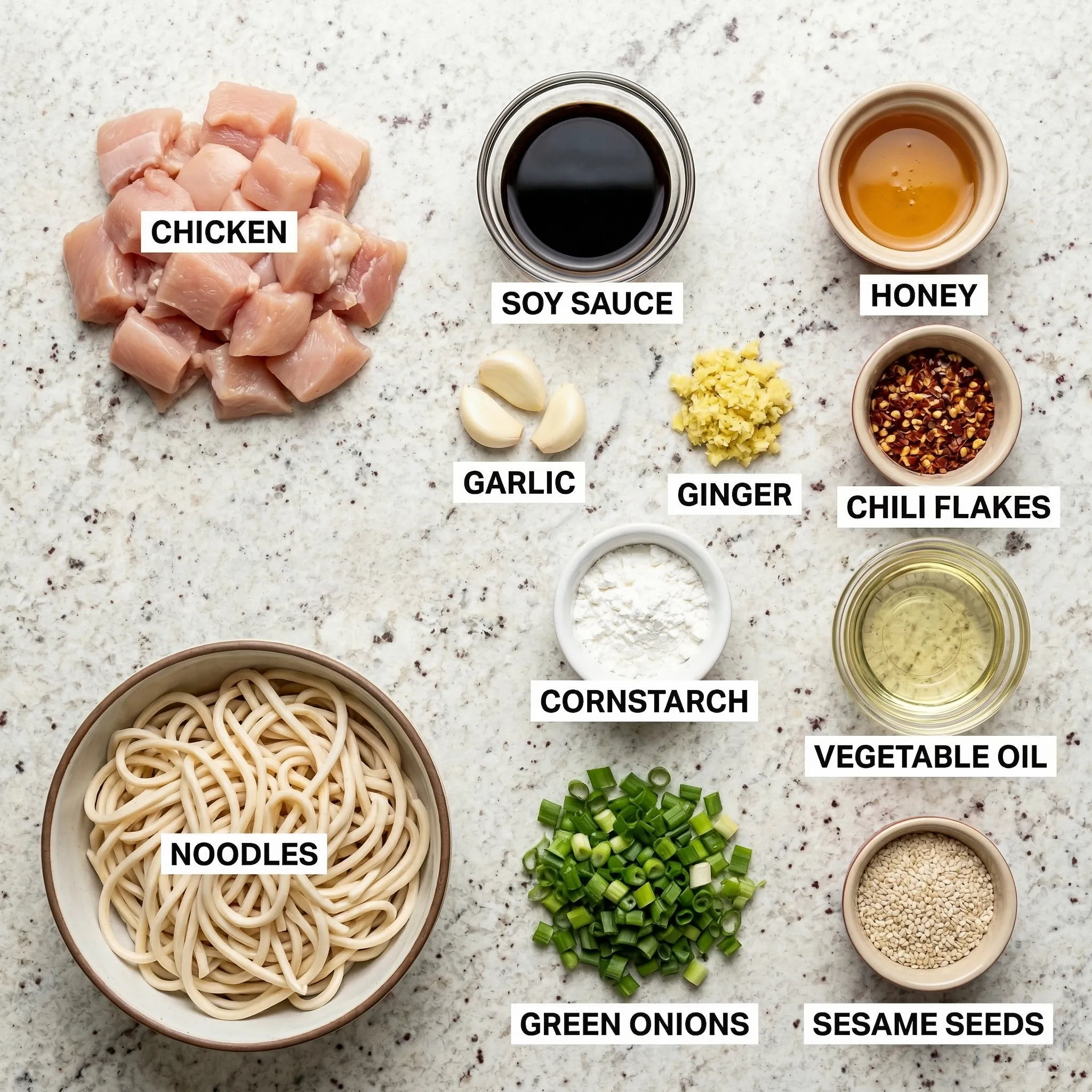 sticky-garlic-chicken-noodles ingredients