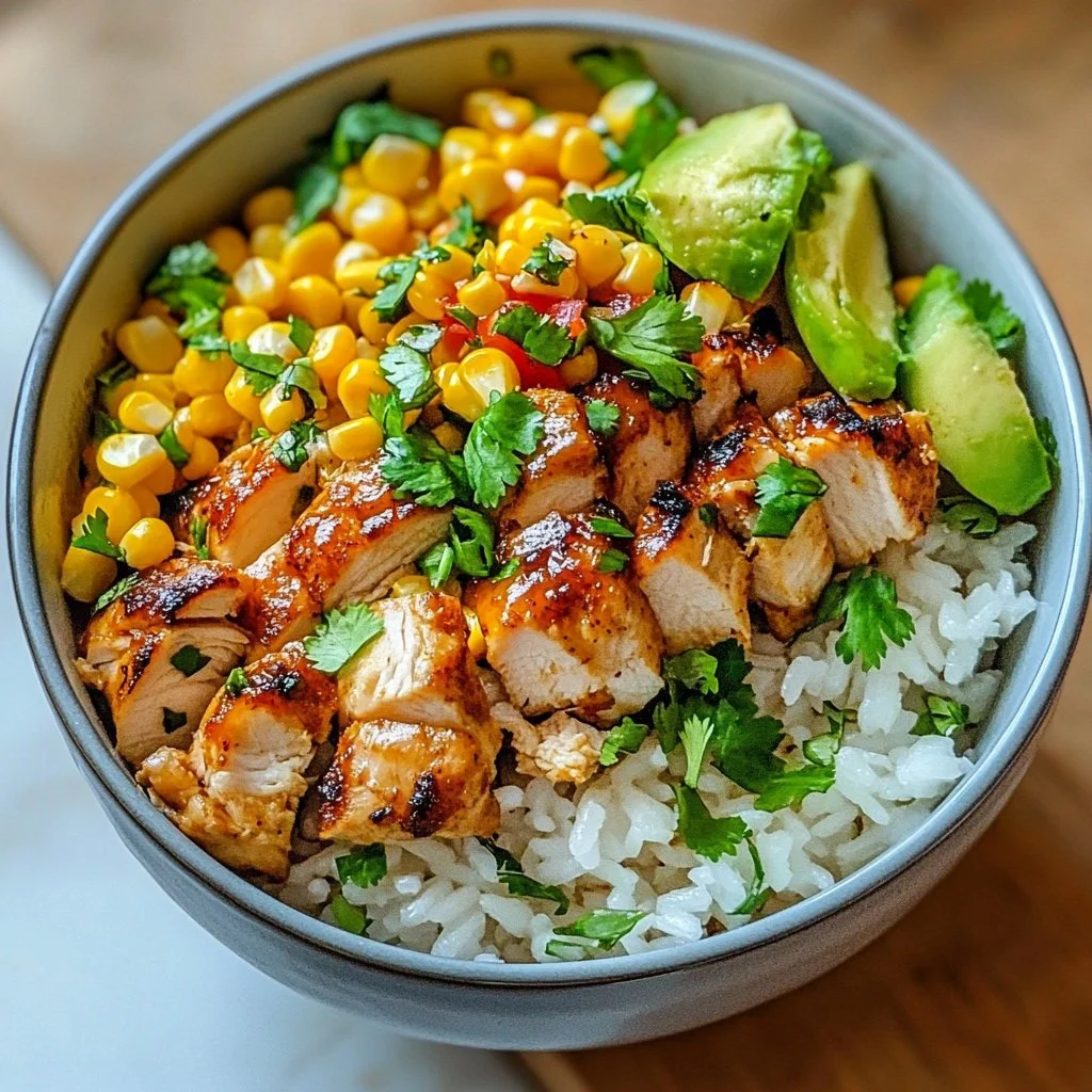 Street Corn Chicken Rice Bowl