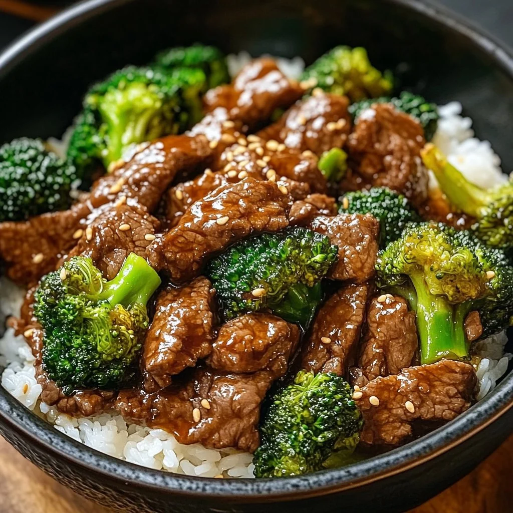 Delicious Beef and Broccoli Stir-Fry served on a plate with vegetables.