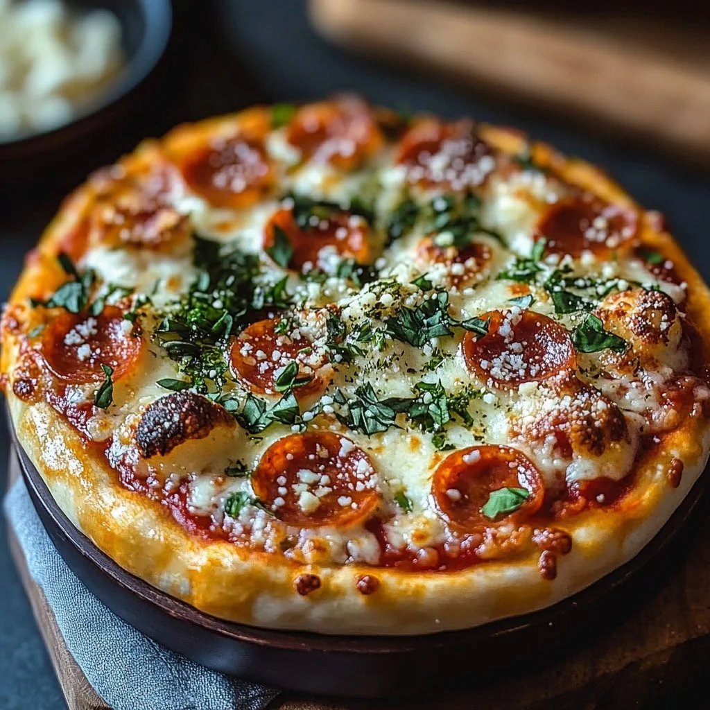 Delicious Cottage Cheese Pizza Bowl topped with fresh vegetables and cheese