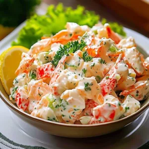 Fresh and vibrant crab salad with vegetables and dressing