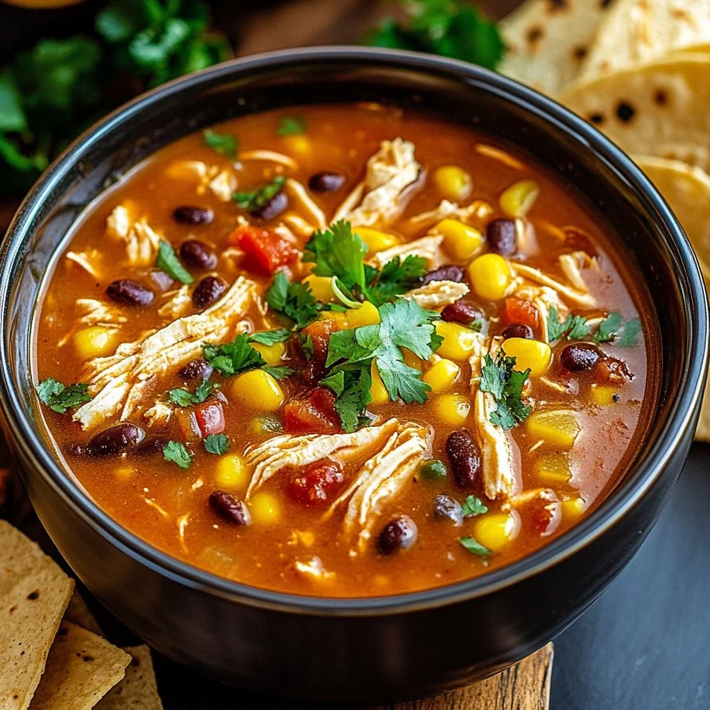 Crockpot Chicken Tortilla Soup